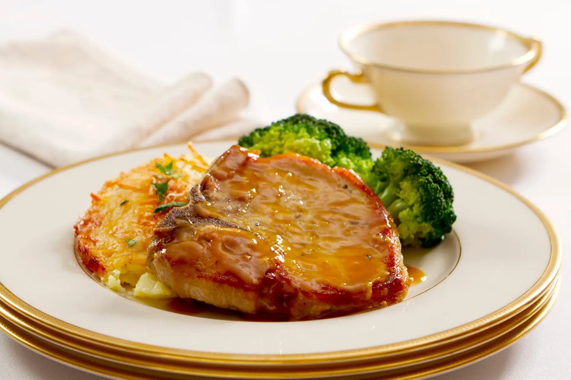 Côtelettes de porc laqué moutarde et miel