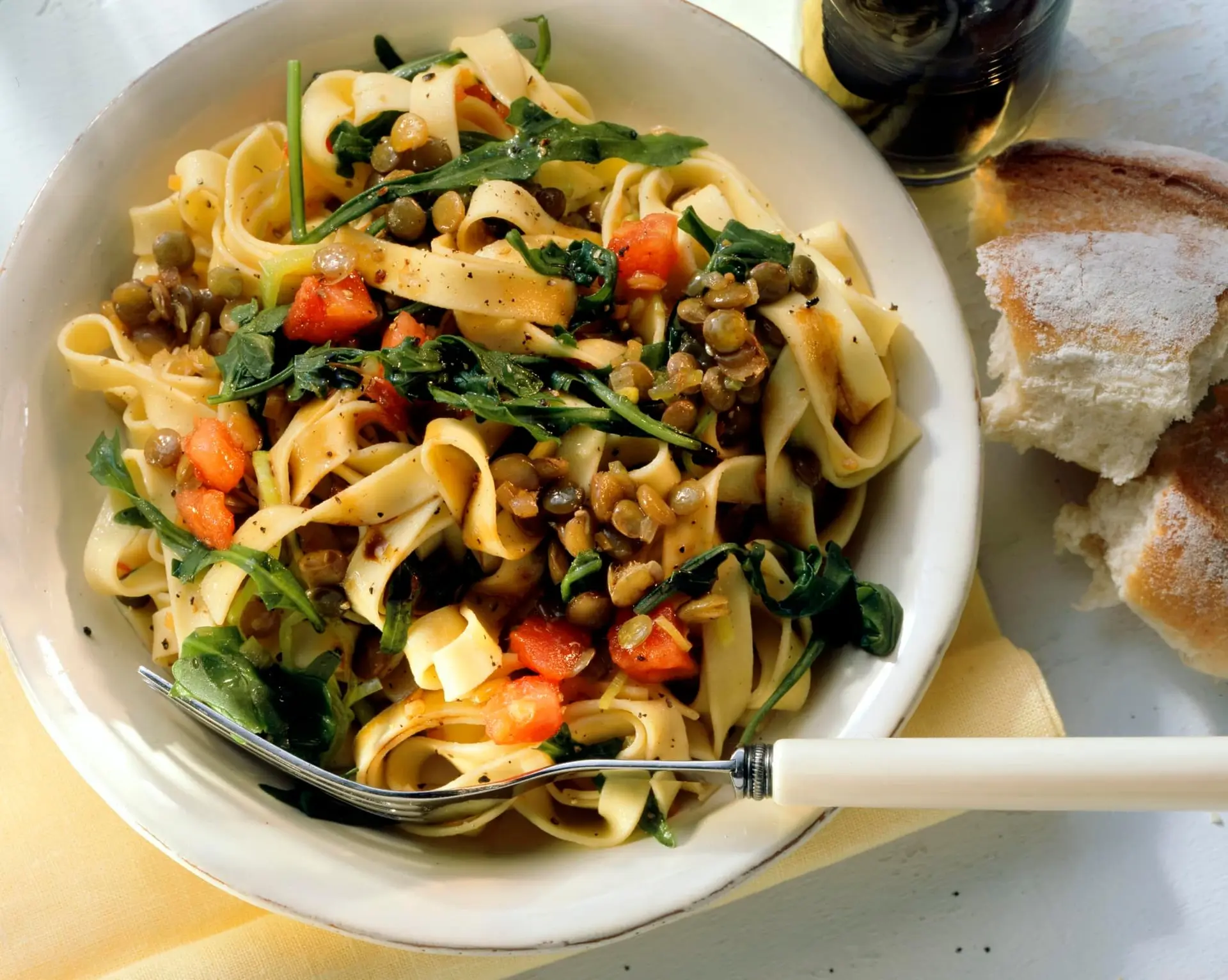 Pasta e lenticchie (pâtes en ruban aux lentilles balsamiques)