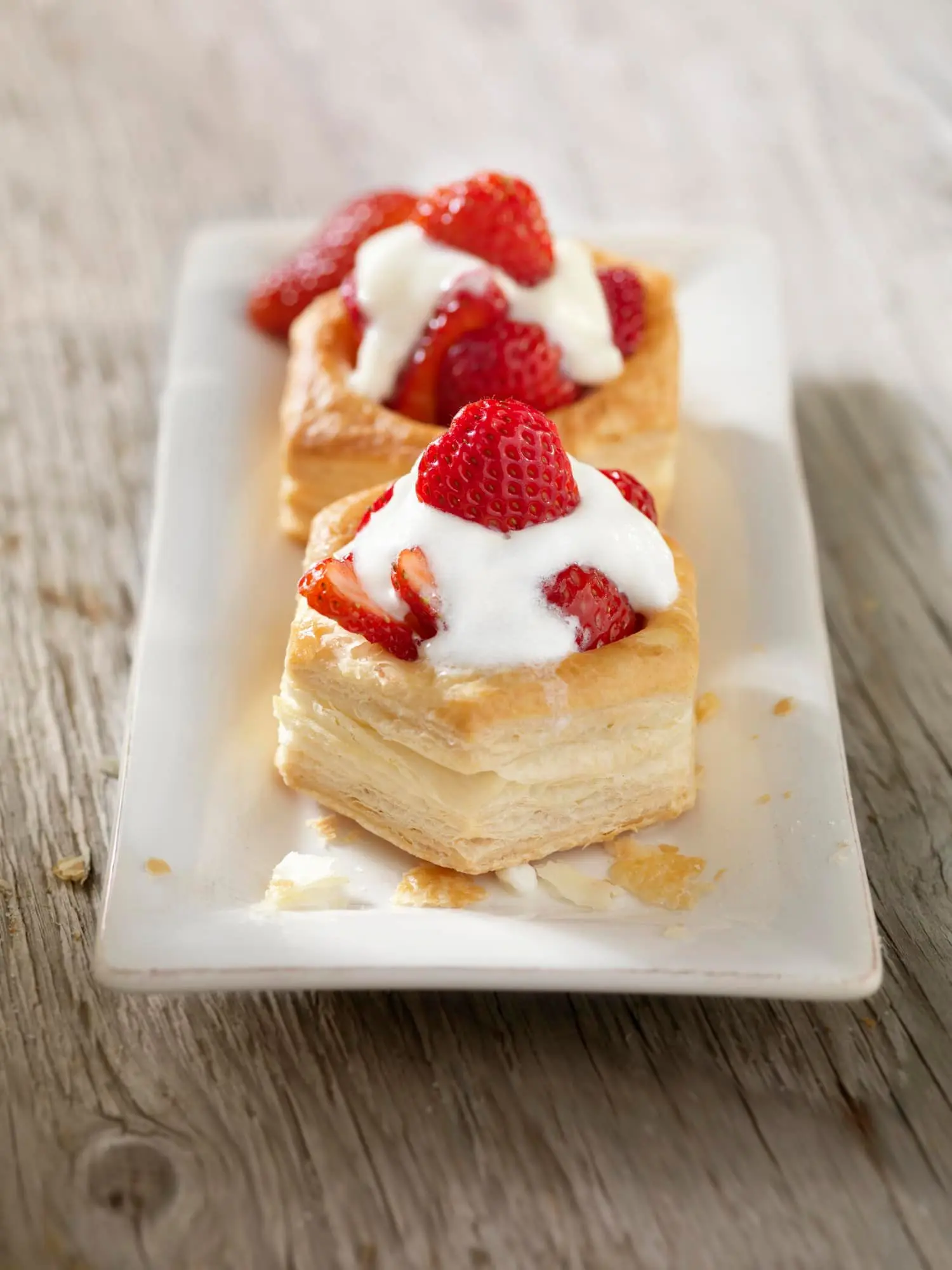 Recette feuilleté fraise à la crème fraiche