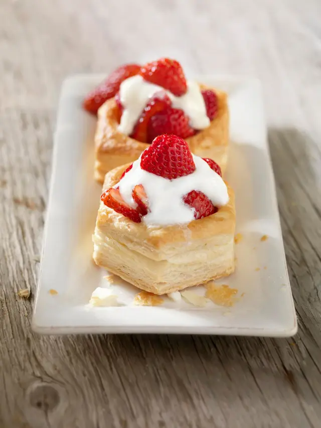 Recette feuilleté fraise à la crème fraiche