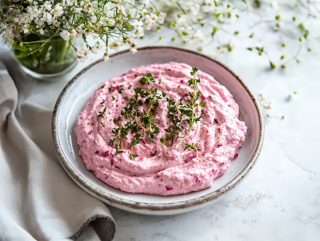 Crème de radis roses au fromage frais