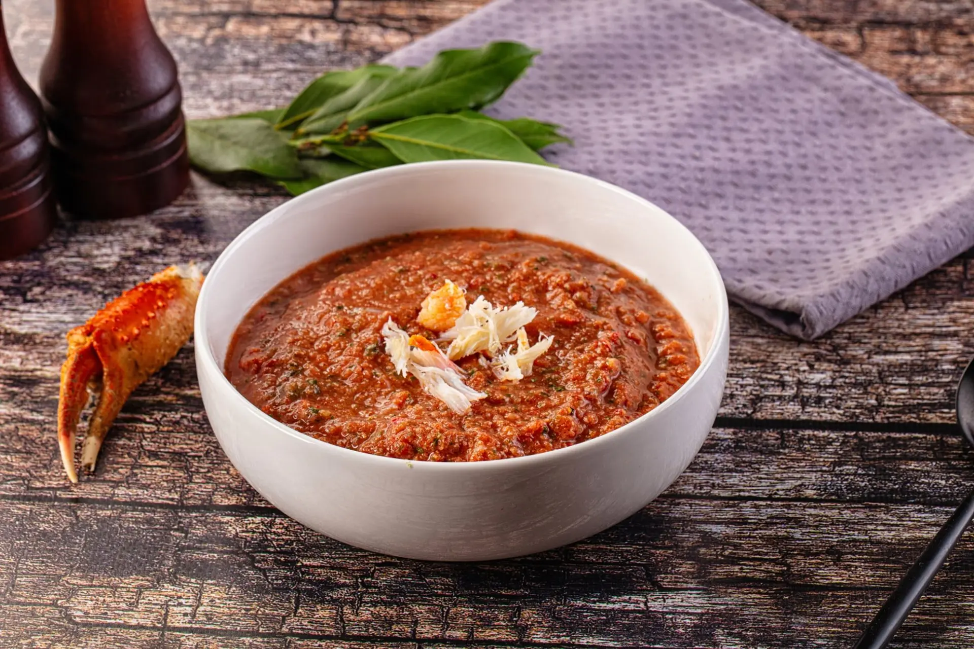 Gaspacho de tomates au crabe