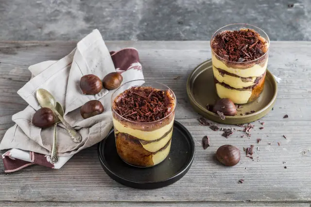 Tiramisù aux châtaignes et chocolat