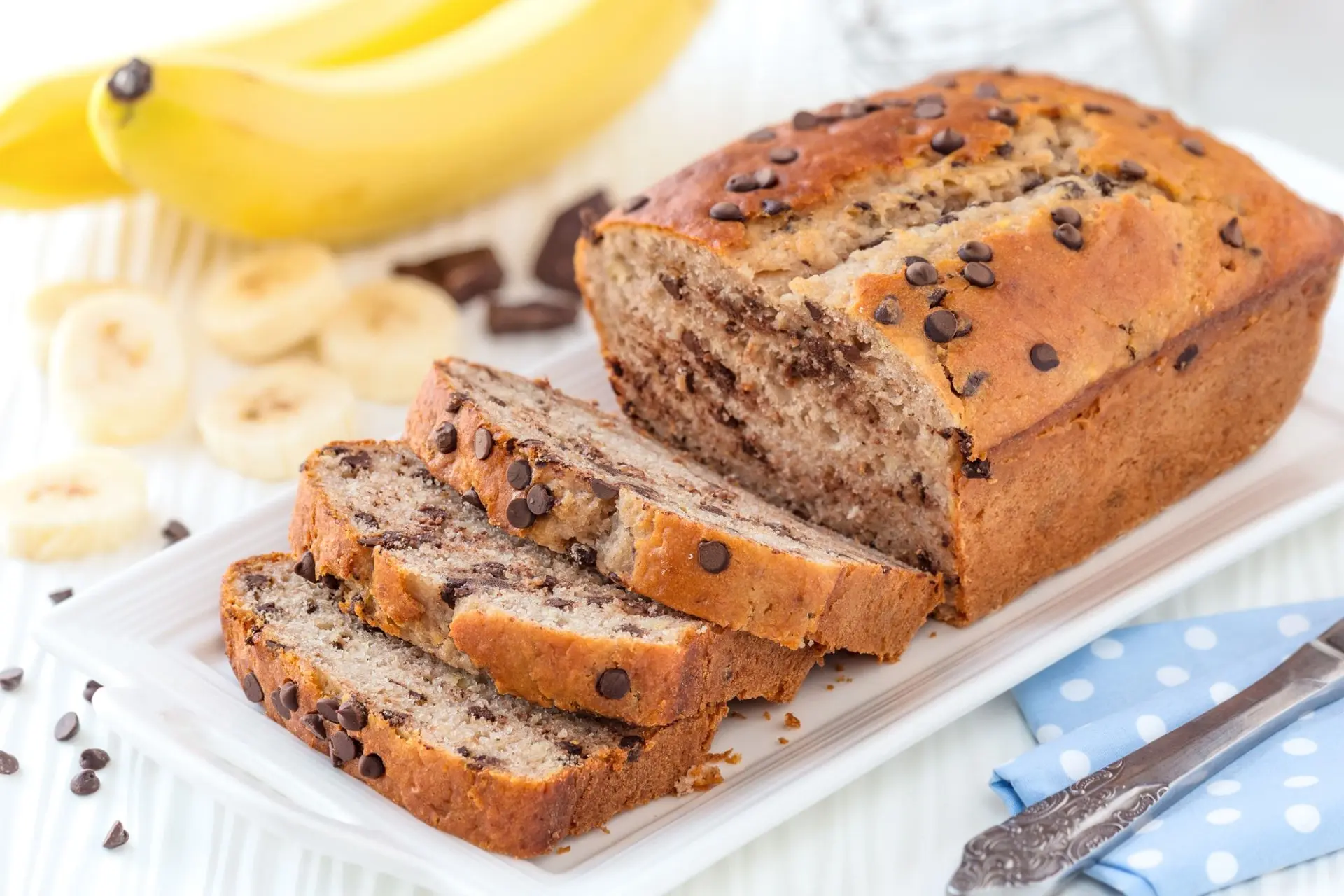 Pain de banane (banana bread) aux pépites de chocolat