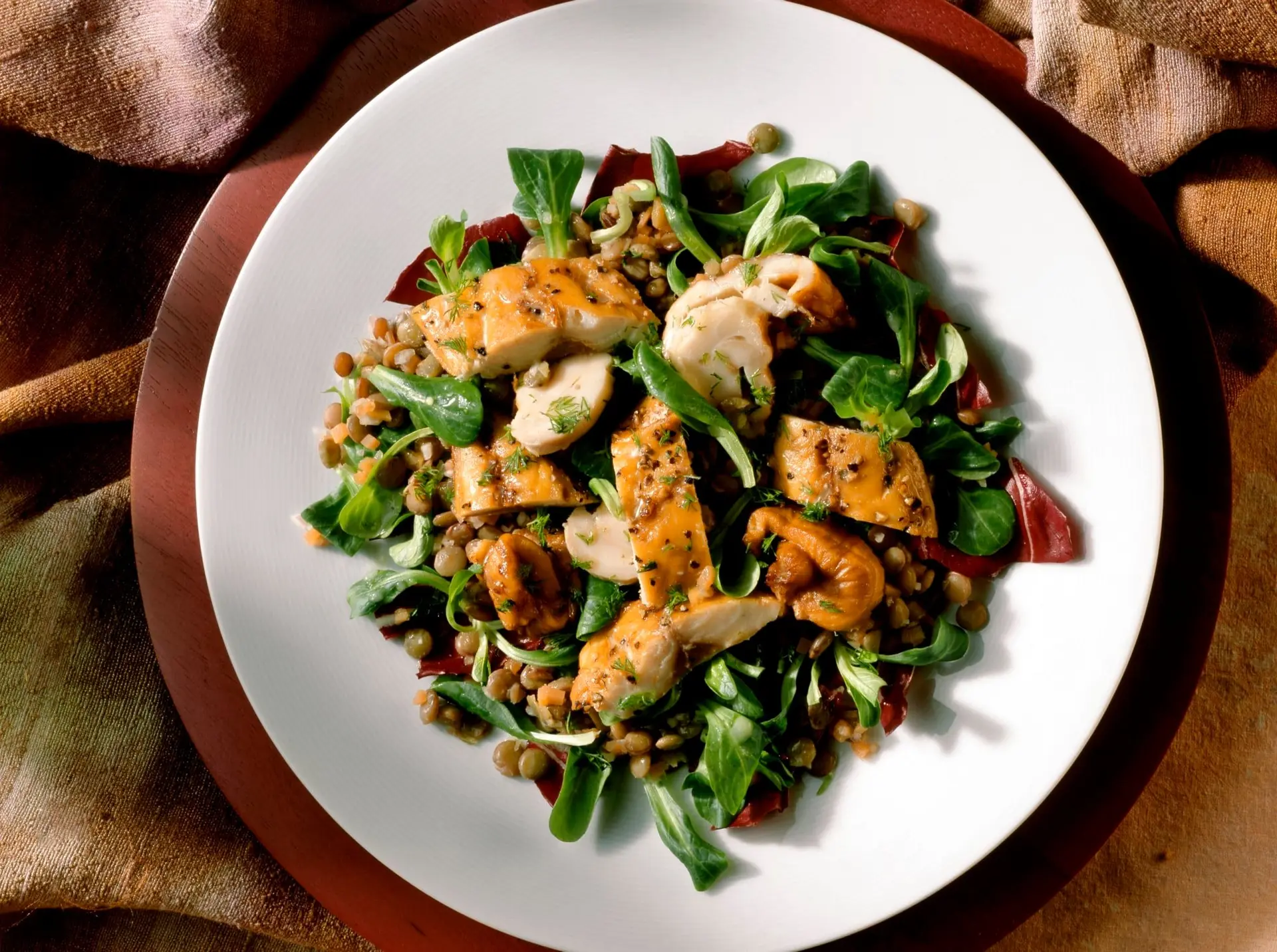 Salade de poisson fumé aux lentilles