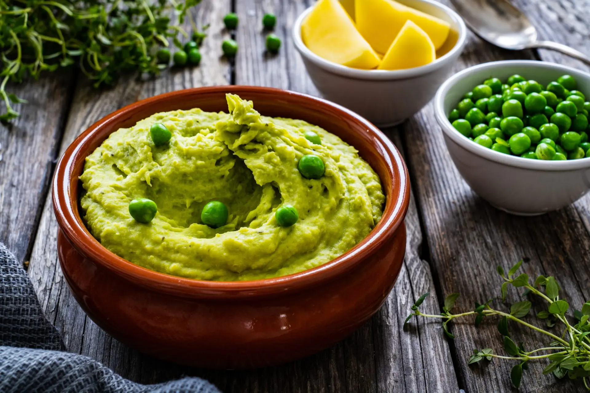 Recette purée de pomme de terre aux petits pois