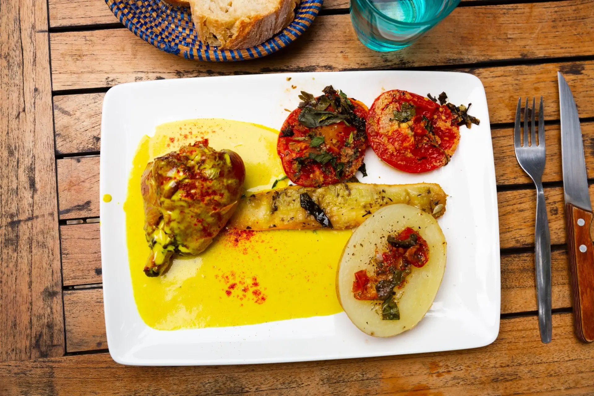 Dinde sur sauce à la mangue et tomates séchées