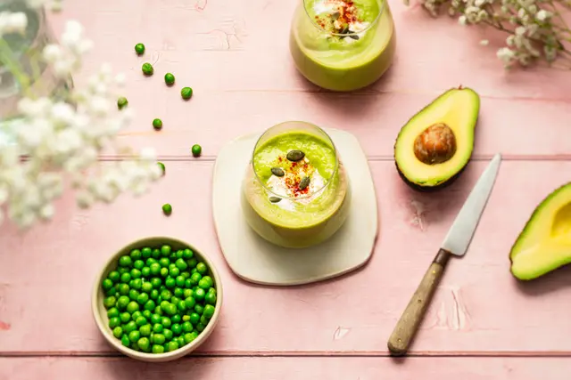 Gaspacho de petits pois à l'avocat